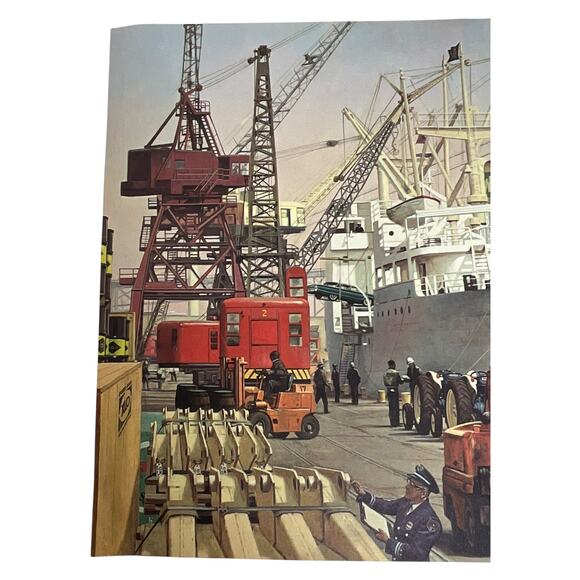 Detroit World Port 1965 Print by Robert Thom Michigan Bell History 16 x 11 - Picture 3 of 7